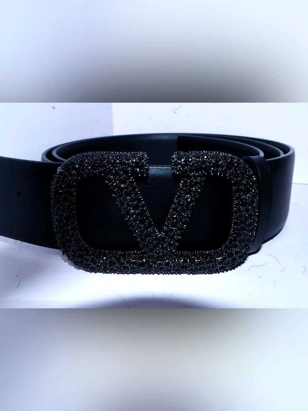 Valentino Black Crystal-Embellished V-Logo Sunglasses